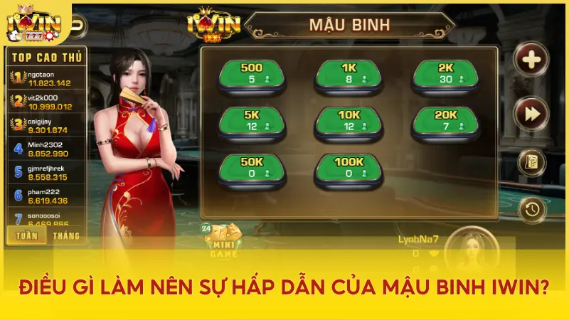 Mậu Binh tại Iwin đa dạng bàn cươc phù hợp với ngân sách và trình độ mọi người chơi